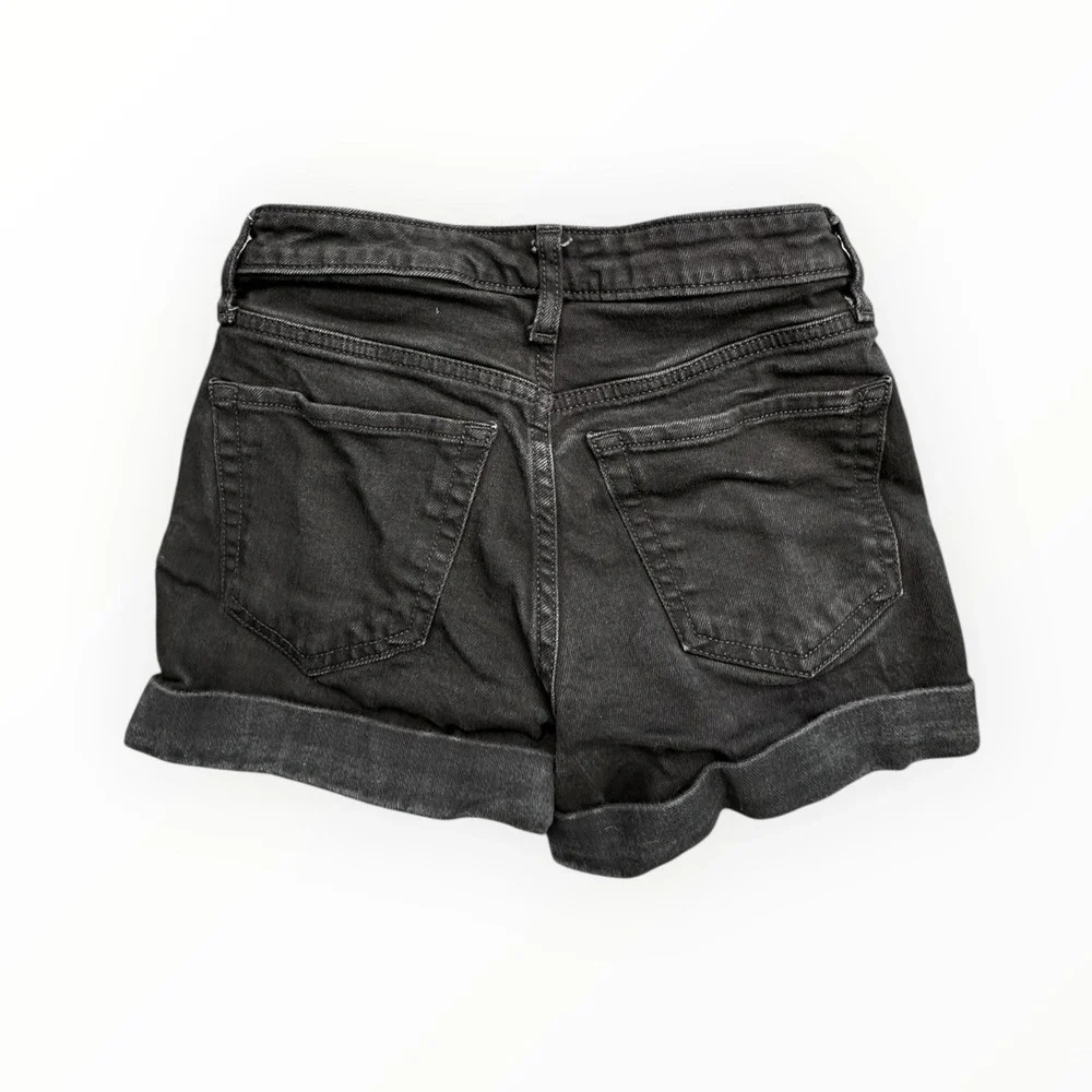 Wild‎ Fable Denim Shorts Womens 00/24R Black High Rise Cuffed Stretch 5-Pocket